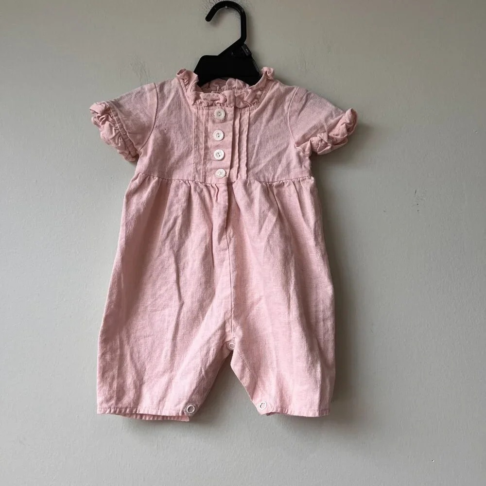 Vintage Cotton Original Baby Romper Pink 6M